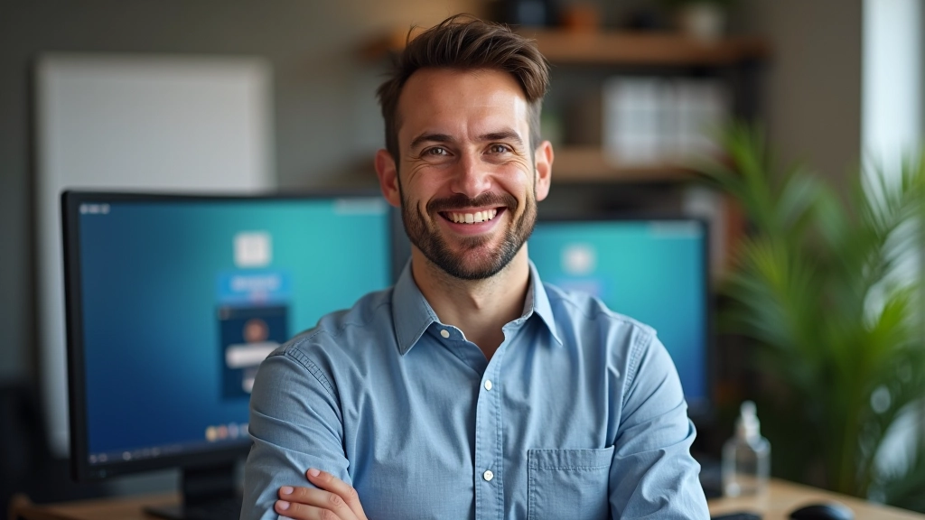 Profissional criando animações em software de design, mostrando workspace com múltiplos monitores